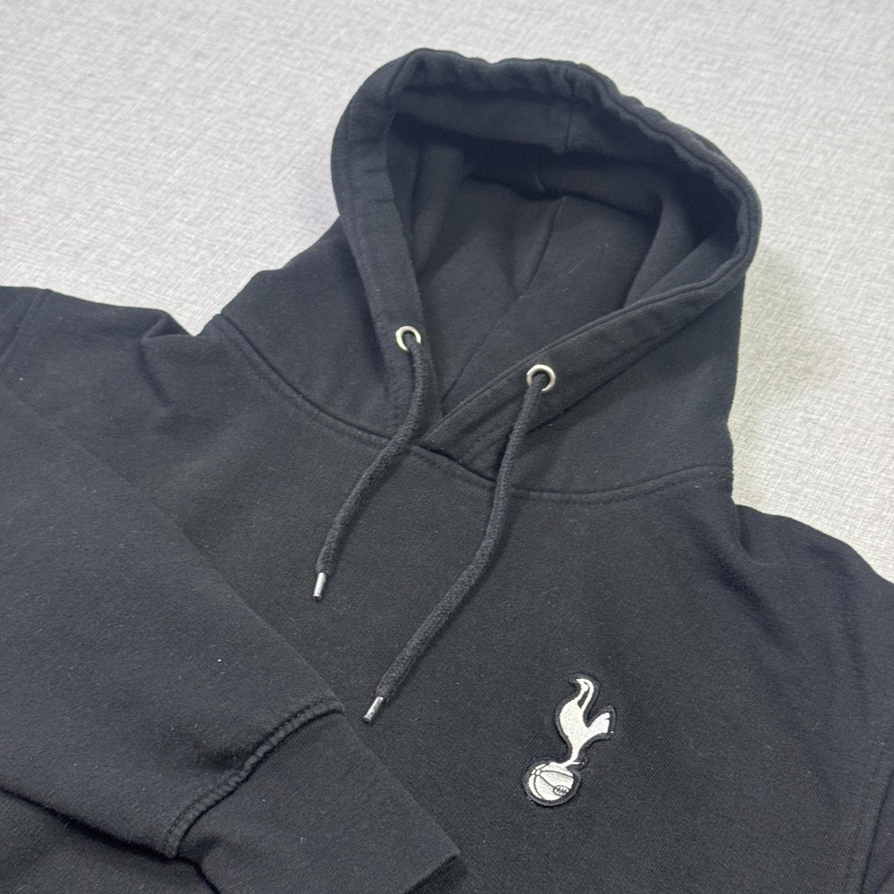 UNK Tottenham Hotspur Sweatshirt Men Small Black Soccer Hooded Embroidered Crest